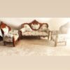 Royal hand-carved wooden sofa set 3+1+1 with antique finish by VintCaneCraft