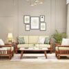 Premium Sheesham wood 5-seater sofa set with modern design by VintCaneCraft