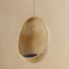 Handcrafted bamboo hanging swing chair with natural finish by VintCaneCraft