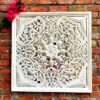 VintCaneCraft Heritage Bloom Hand-Carved Wall Panel (Mirror Back)