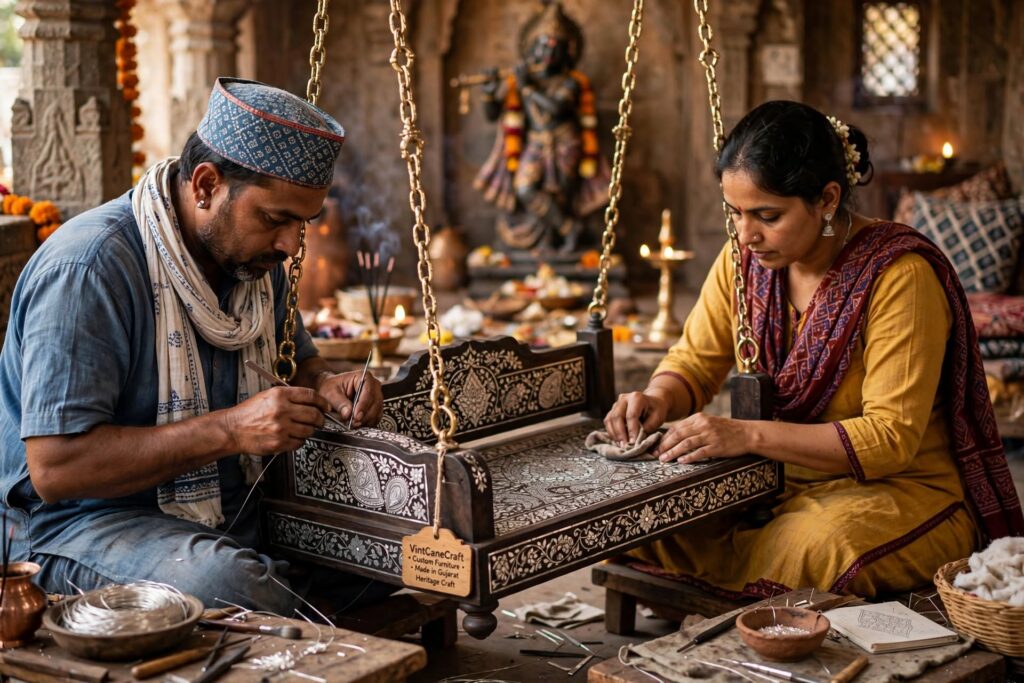 Gujarat & Maharashtra | Heritage Polish, Inlay & Silver Work -VintCaneCraft