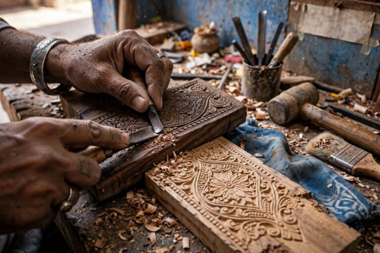 Rajasthan - Mango & Sheesham Royal Carving by VintCaneCraft